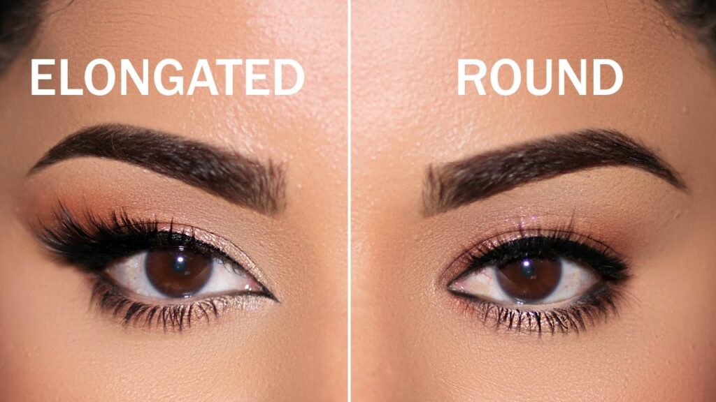 Comparison of two eyebrow shapes: angled vs round.